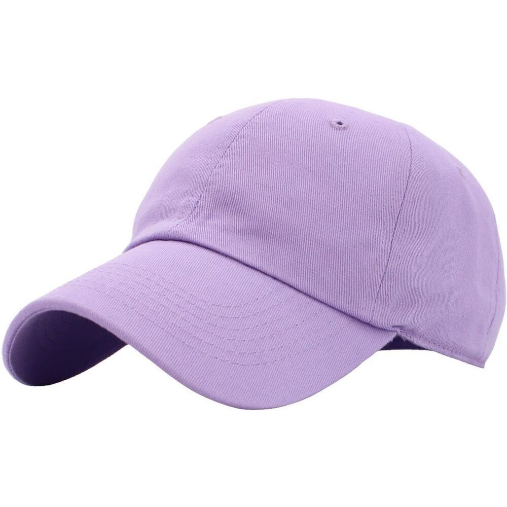 Unisex Lavender 100% Cotton Washed Adjustable Classic Baseball Plain Dad Hat